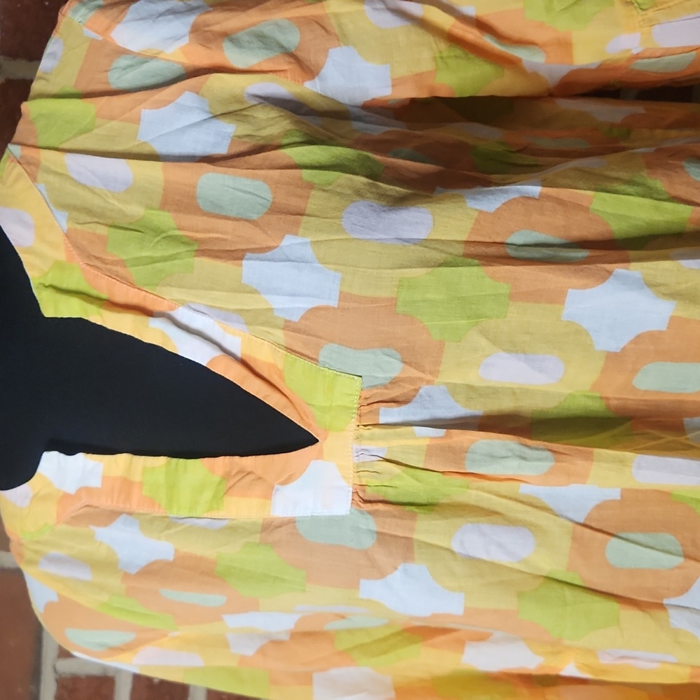 J. Crew Yellow and Orange Retro Top, Size Small - Picture 2 of 9